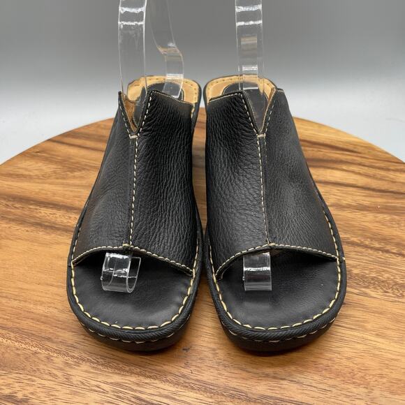 Born Sandals Womens Size 9 M Black Leather Comfort Casual Going Out Slipon Shoes - Picture 2 of 9